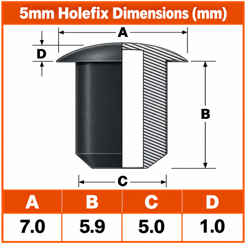 Off White 5mm Holefix™ Drill Hole Cover Caps