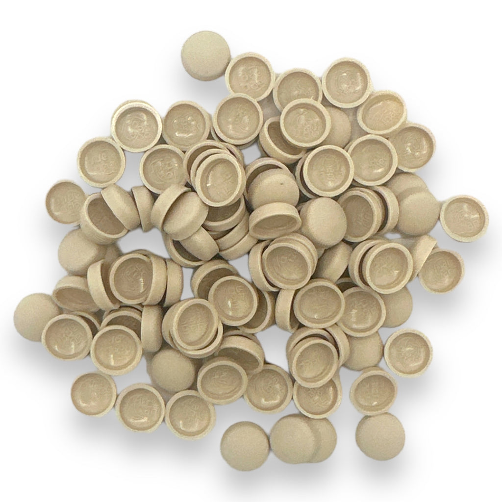 Almond Matt 10/12g Snap-Caps screw cover caps