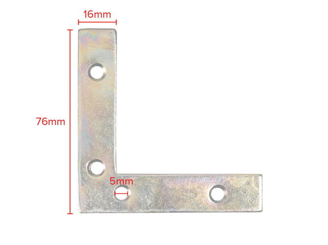 75mm L-plate dimensions and fixing holes