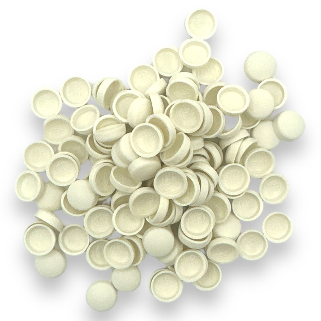 Off White Matt 10/12g Snap-Caps screw cover caps