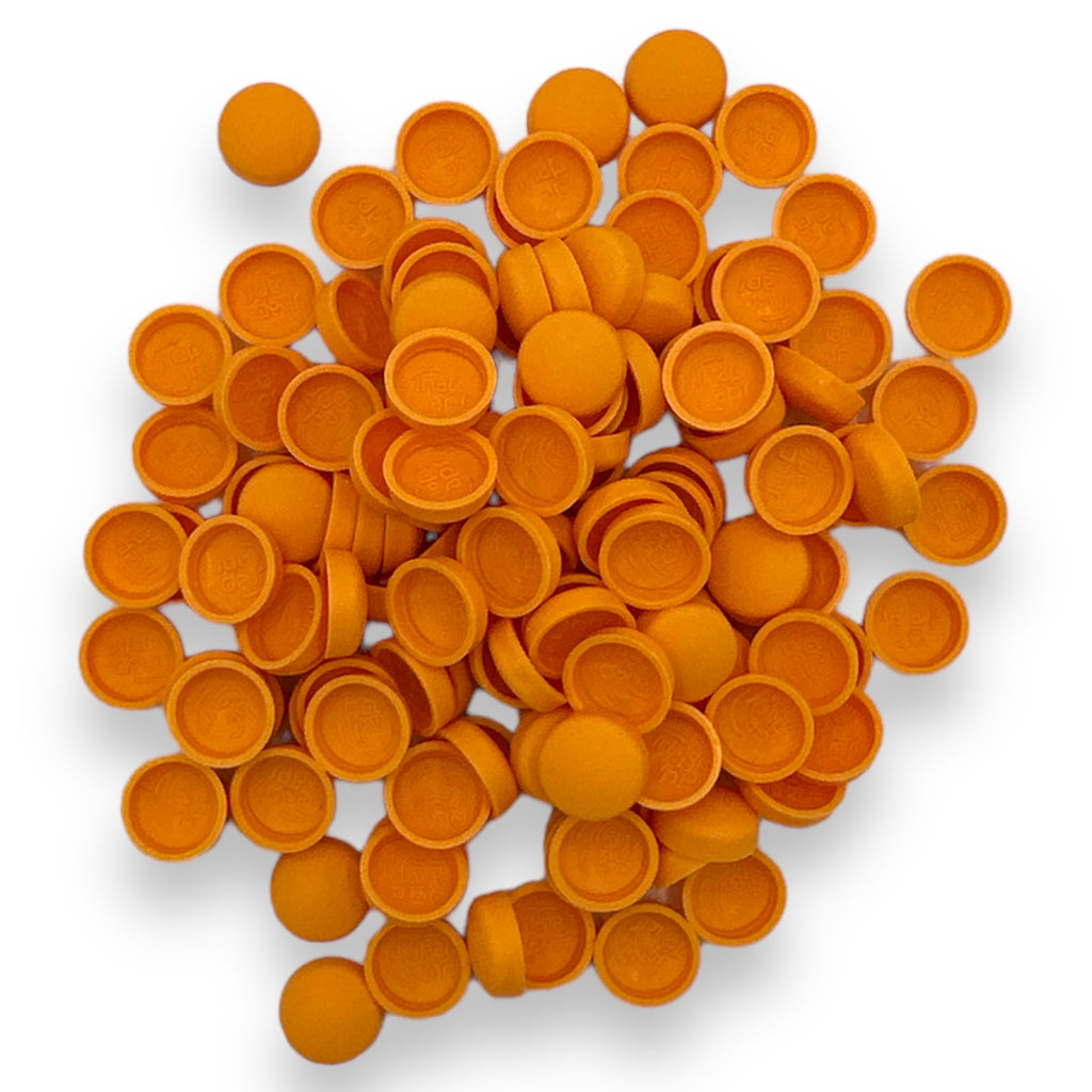 Orange Matt 10/12g Snap-Caps screw cover caps
