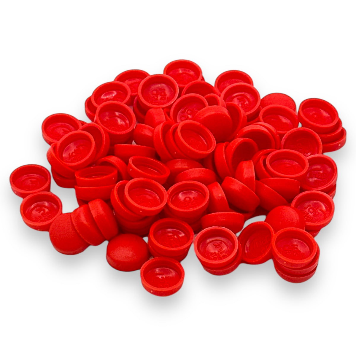 Red Matt 10/12g Snap-Caps screw cover caps