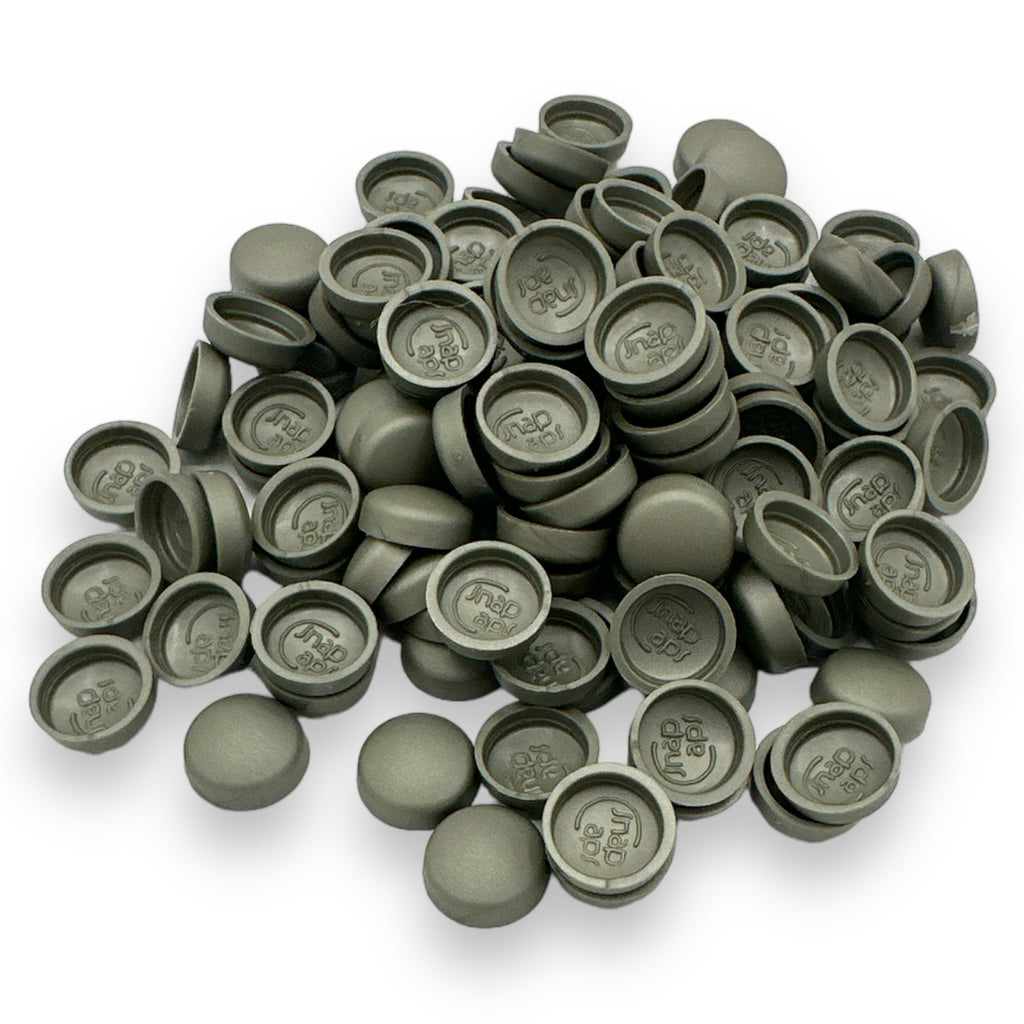 Silver Grey (M) Matt 10/12g Snap-Caps screw cover caps