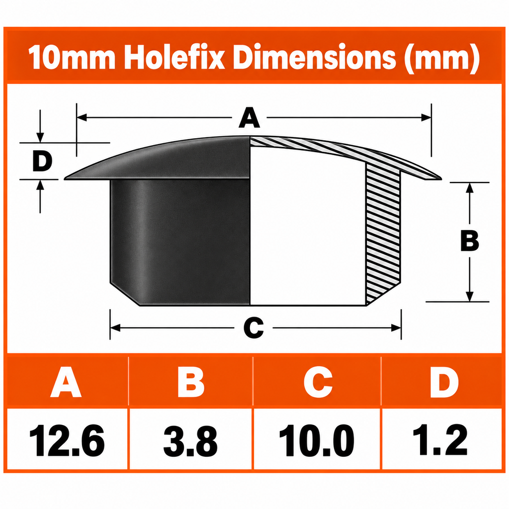 Medium Slate 10mm Holefix™ Drill Hole Cover Caps