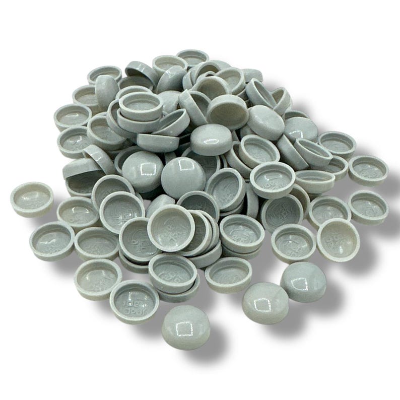 Light Grey Gloss 6/8g Snap-Caps screw cover caps