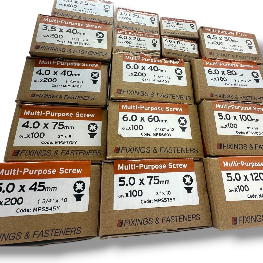 ForgeFix Yellow Zinc Pozi Wood Screws – 3.0–6.0mm – packaging example