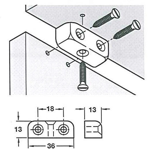 Modesty Mod Blocks × 50 White Kitchen Cabinet Cupboard Fixing Joint Block – product image 8