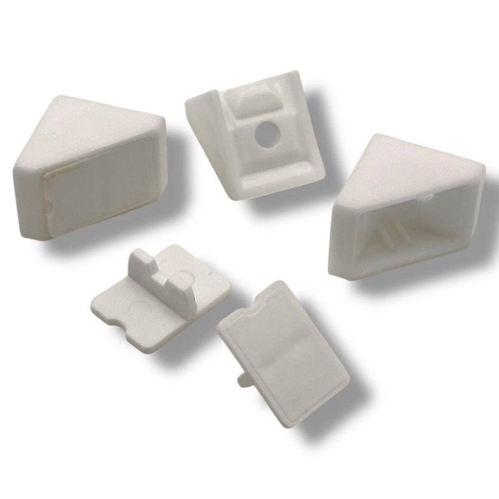 Campervan Corner Connector Blocks with Caps – White, 20 × 18mm - image 2