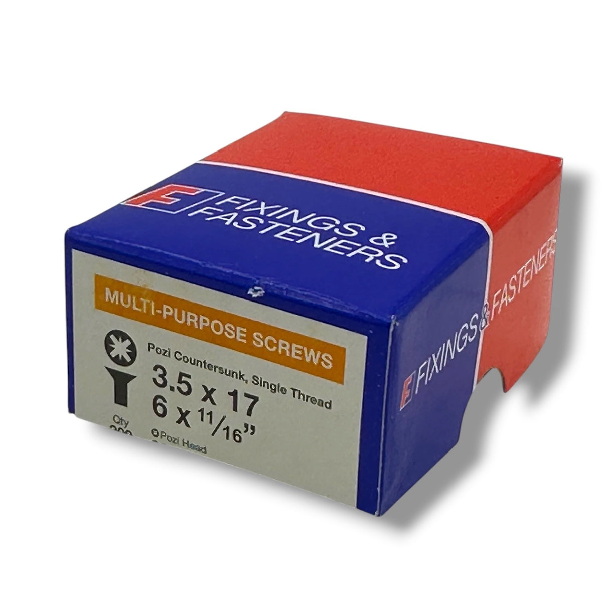 ForgeFix Yellow Zinc Pozi Wood Screws – 3.5 × 17mm – size and packaging