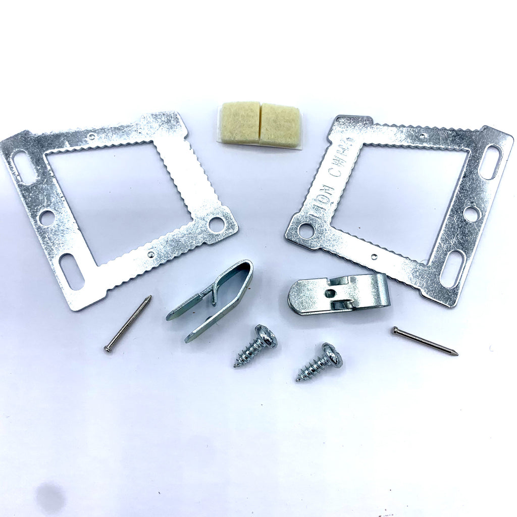 CWH5 Micro Sawtooth Frame Hangers with V-Nails – Pack of 4 – hanger and fixings