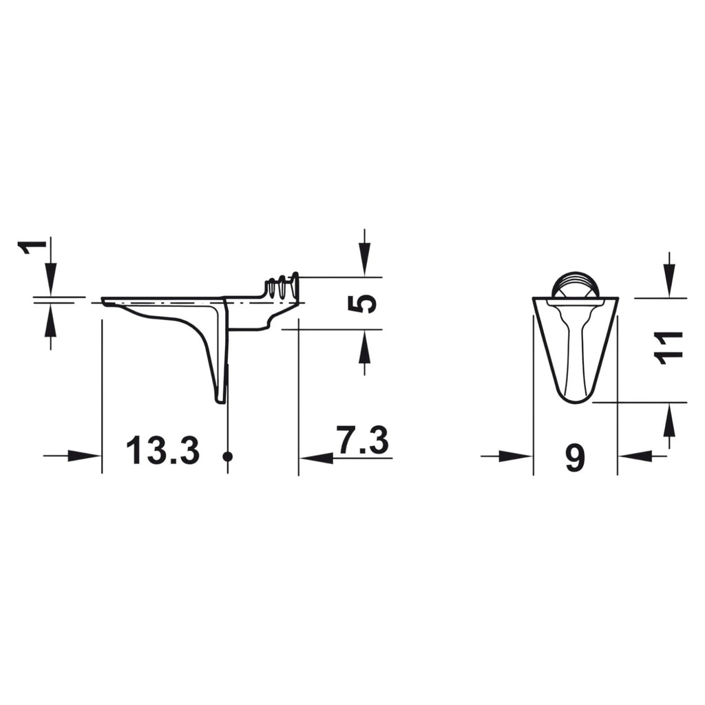 Shelf Support Black Plug in Kitchen Cabinet Shelves Supports 5mm Pegs Wooden – product image 2