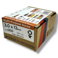 ForgeFix Yellow Zinc Pozi Wood Screws – 3.0 × 13mm – size and packaging