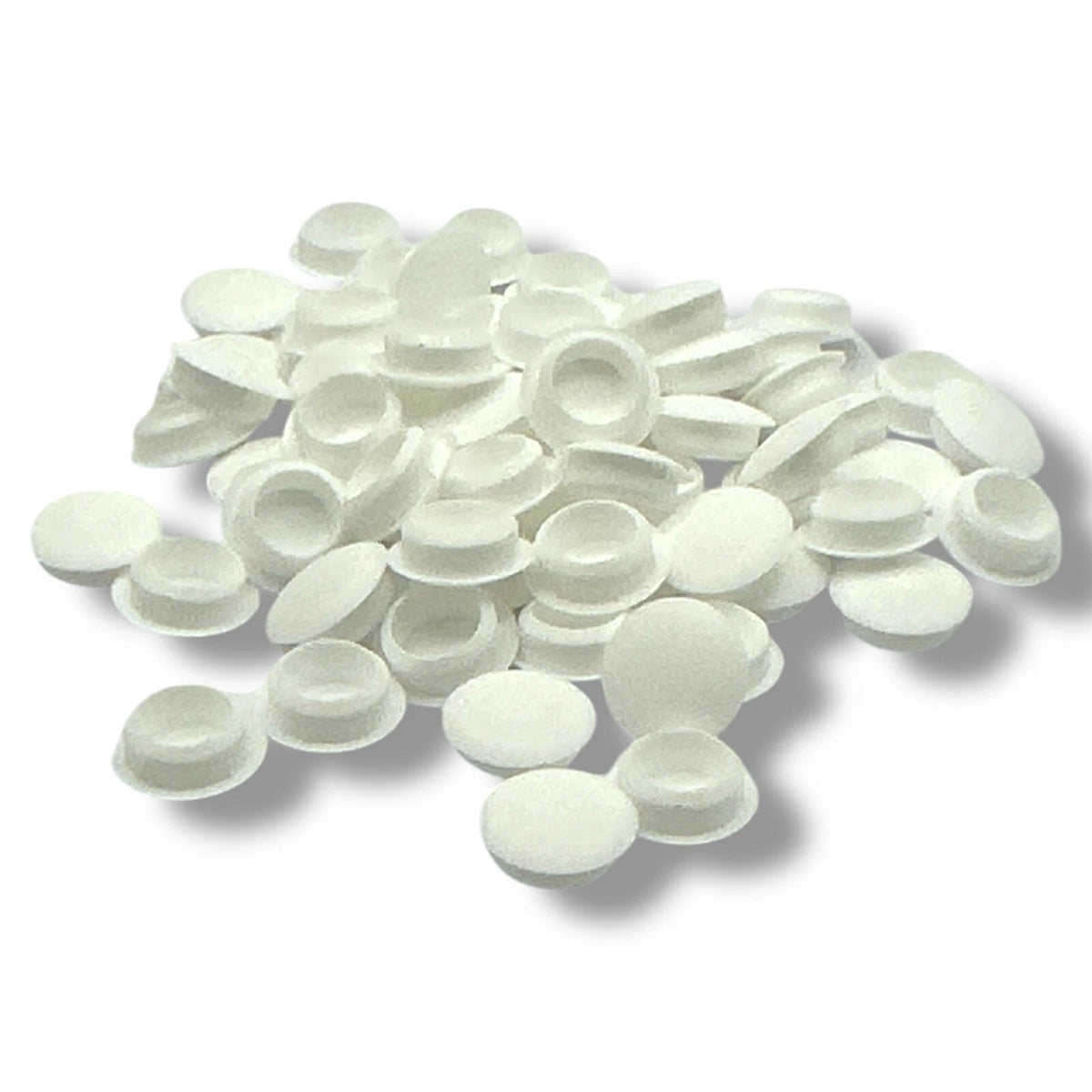 White 10mm Holefix push-fit drill hole cover caps