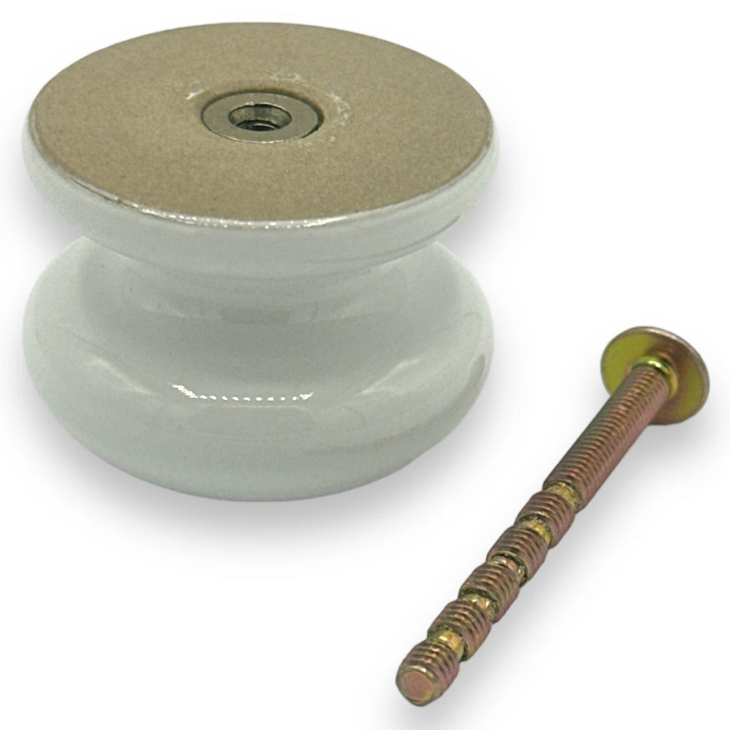 WHITE DOOR KNOBS CERAMIC 38mm 1-32 PACK Kitchen/Bedroom Drawer Pull Handles – product image 3