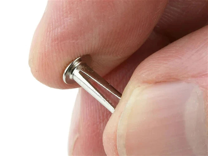 Bifurcated Rivets Split Leg Nickel Plated 3/8" x No 11 Leather Framing Domed – product image 2
