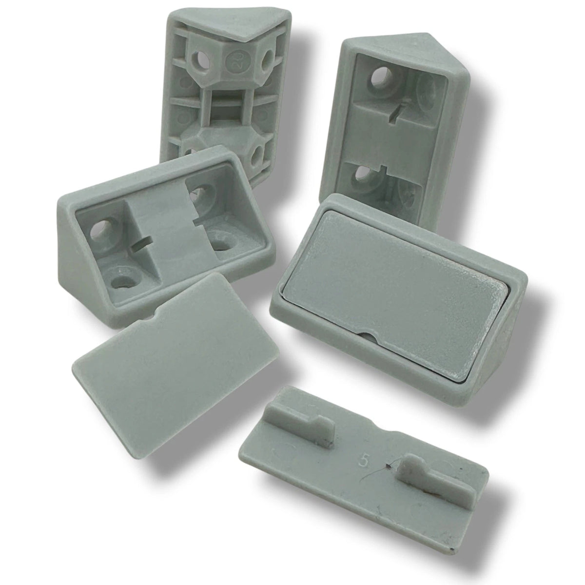 Light Grey Shelf & Furniture Corner Brackets – 44mm