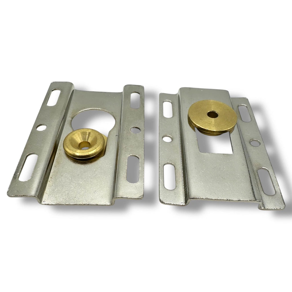 Picture hanging Hanger Frame Nickel Keyhole Plates BRIDGE Wall Bezels × 2 Framing – product image 1