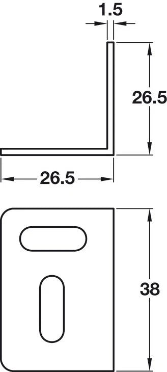 Häfele Angled Stretcher Brackets – 38 × 26.5 × 26.5mm, Pack of 10 – product image 3