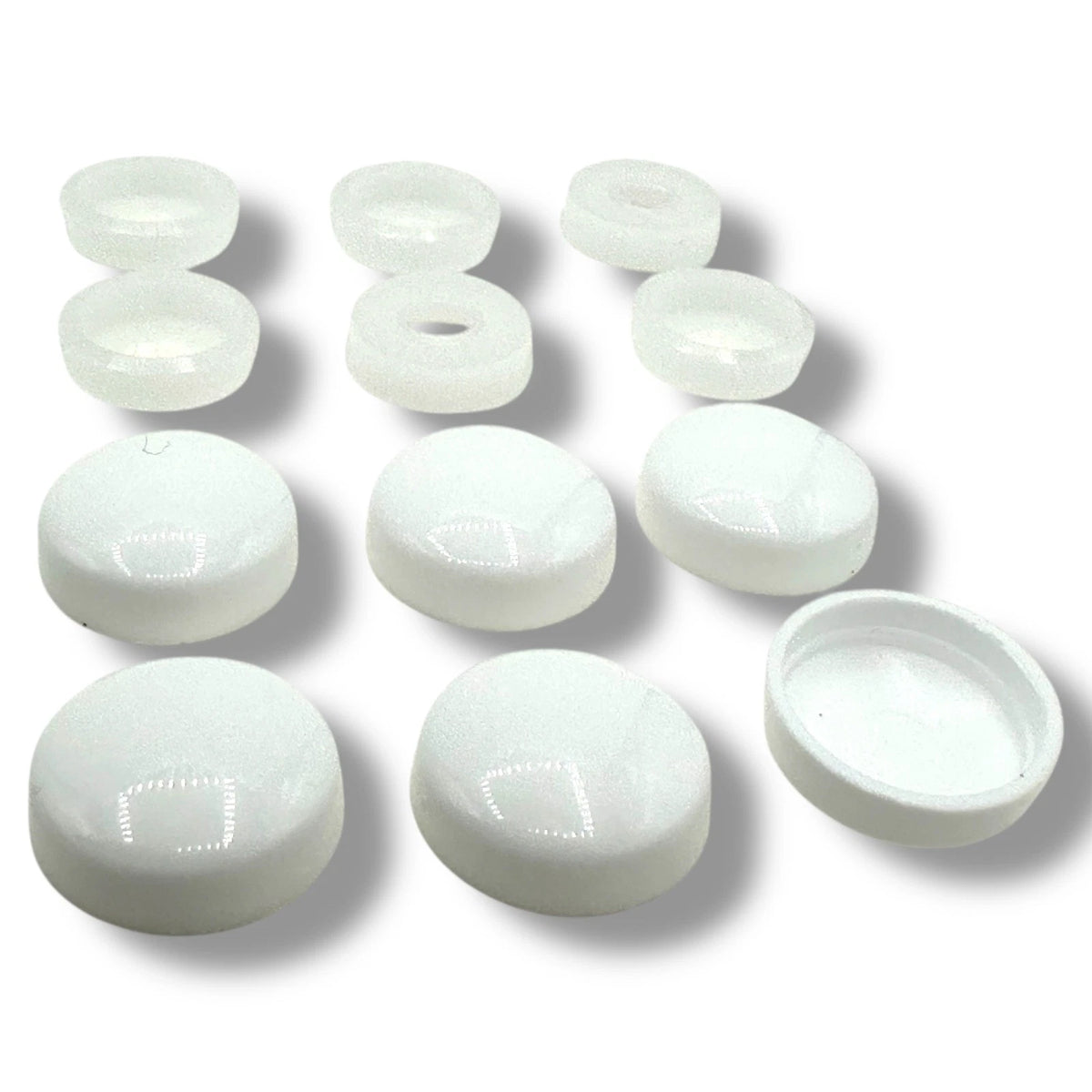 Number Plate Fixings 6pcs Large White 10/12g Gloss Screw Cover Cap Car Van – product image 1