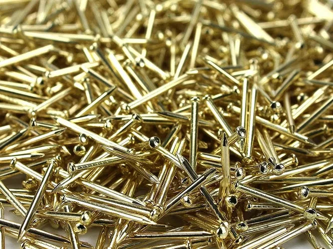 Hardened Brass-Plated Picture Pins 17mm × 1.27mm – Pack of 1000 - image 1