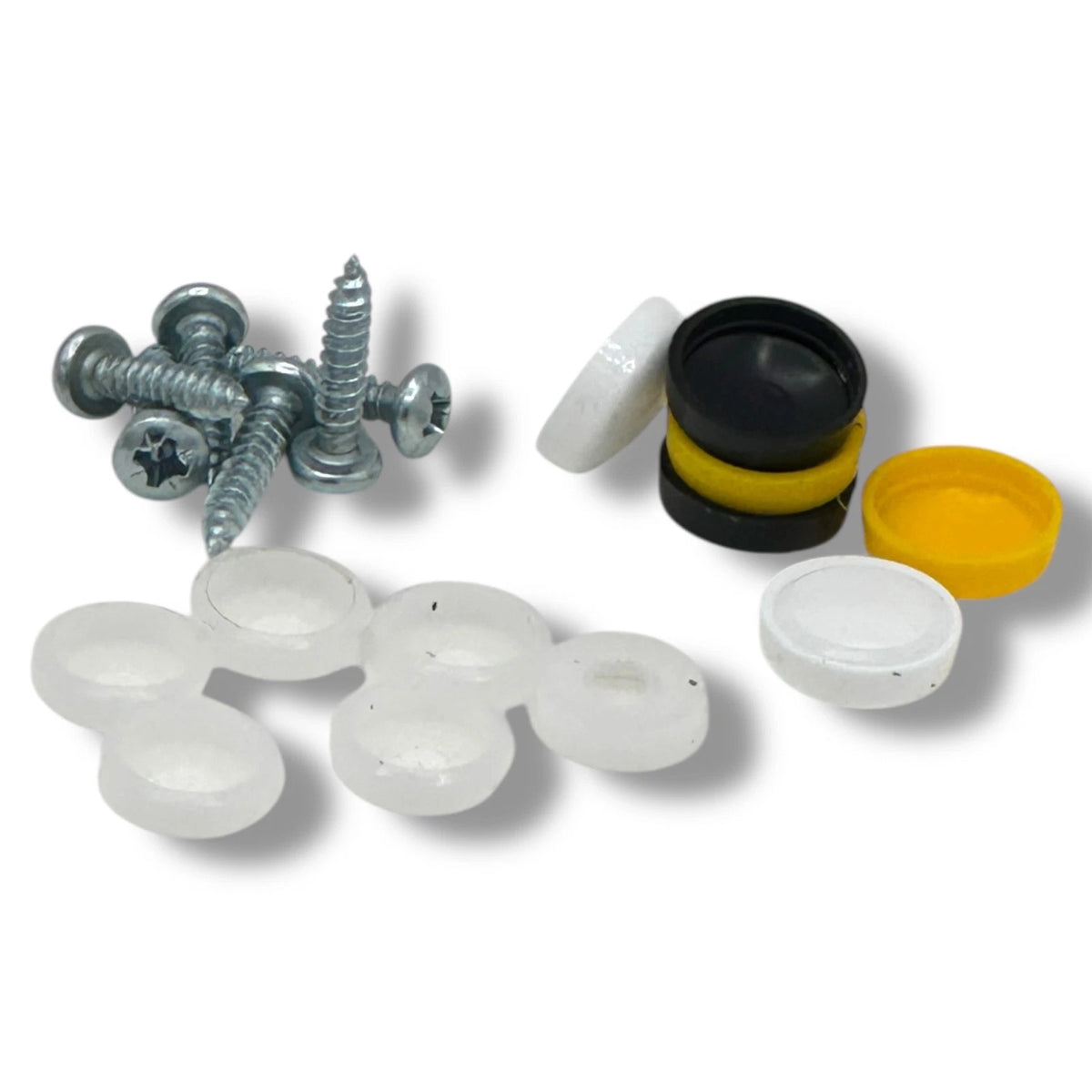 Number Plate Cap Screws 6pcs Fixings Gloss Screw Cover Black White Yellow – product image 5