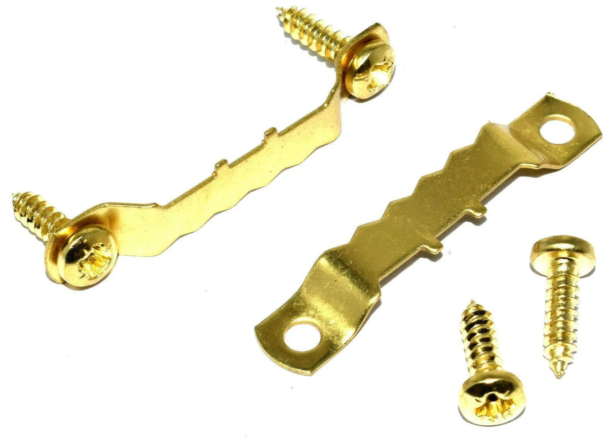 Saw Tooth Alligator Hangers 50 × 45mm Brass + Screws Picture Frame Canvas – product image 1