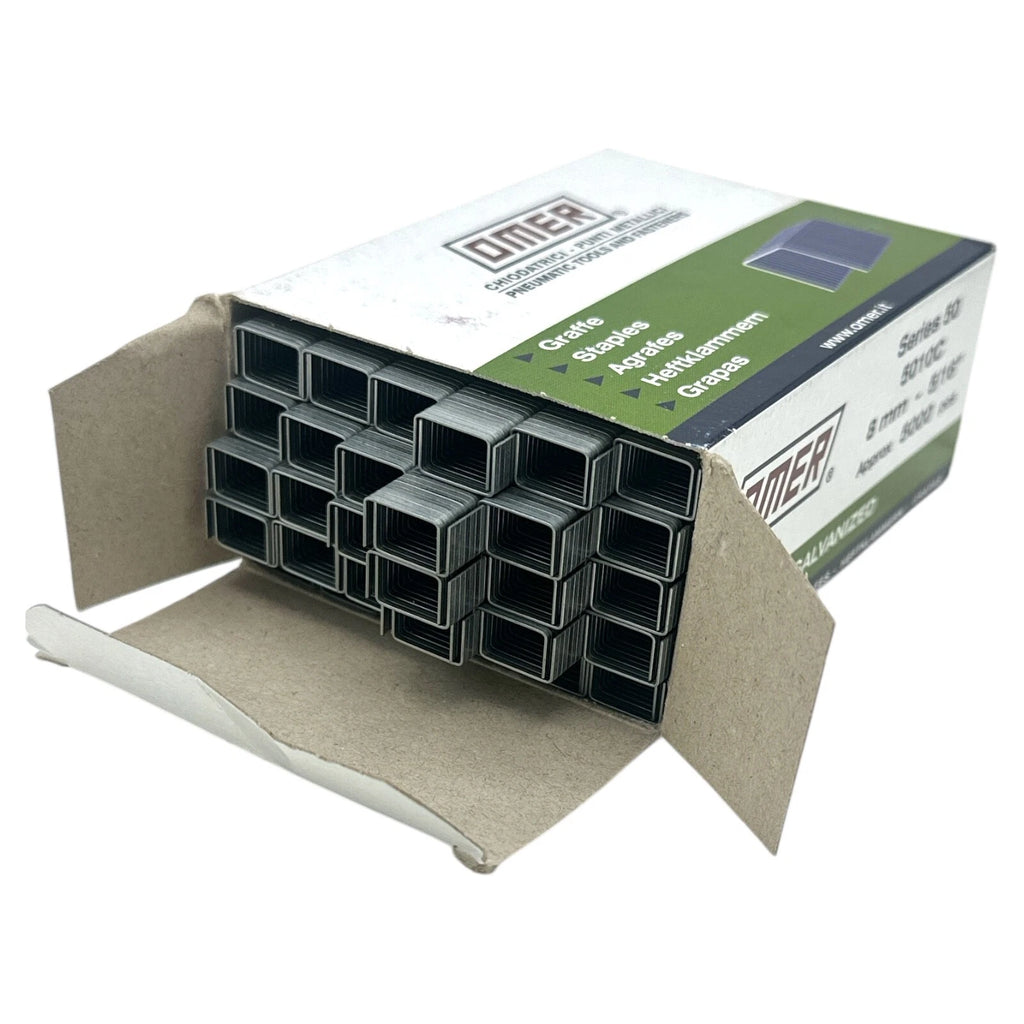 Omer Staples 50 Series 8mm 5/16" Galvanised 5000 20 Gauge Staples Frames Canvas – product image 2