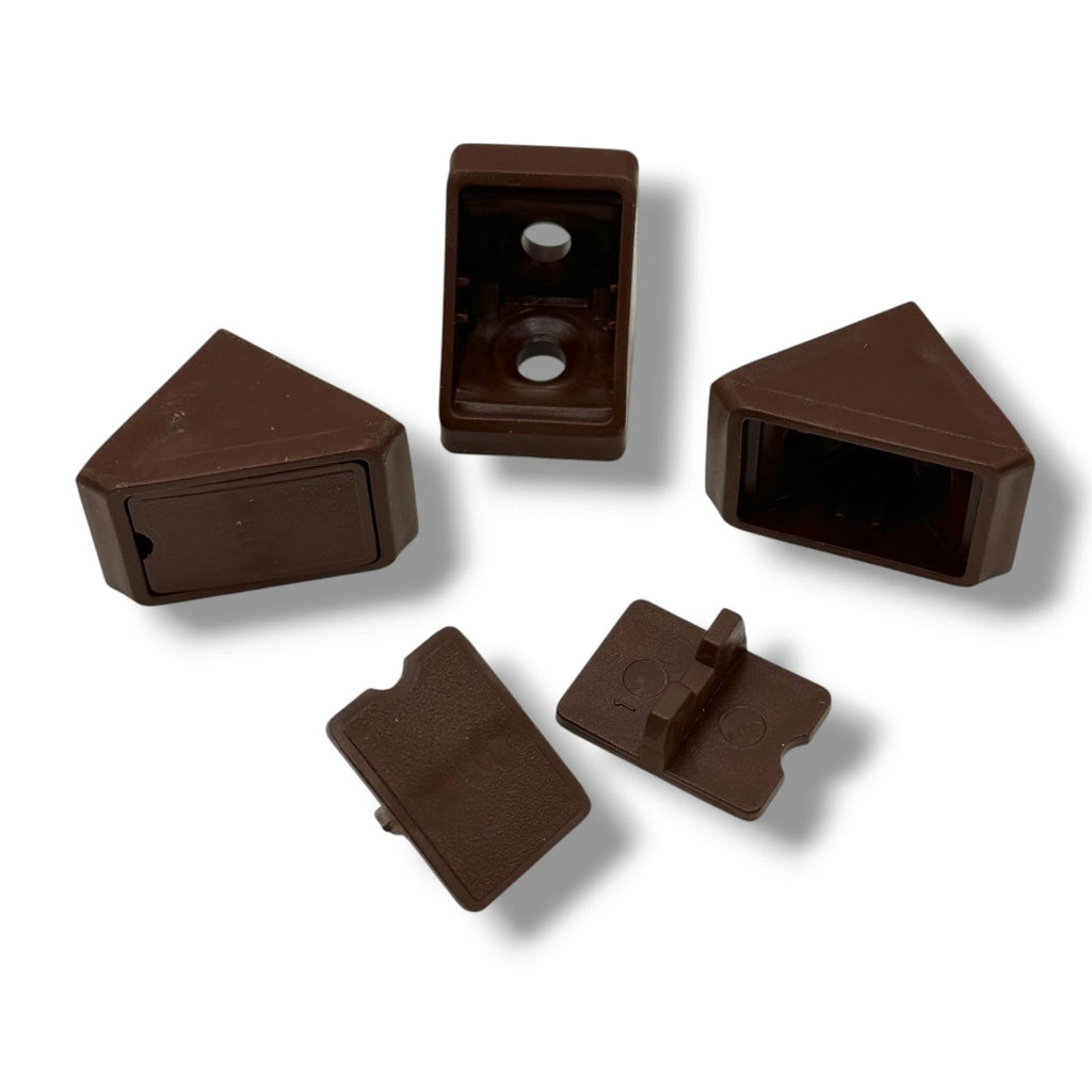 Campervan Corner Connector Blocks with Caps – Dark Brown, 20 × 18mm - image 2
