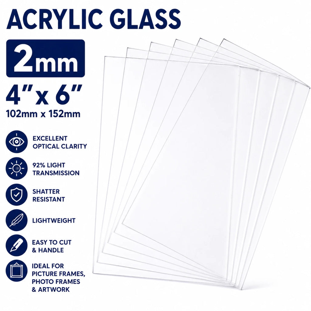Clear 2mm Replacement Acrylic Glass – 4 × 6" (102 × 152mm) - image 5