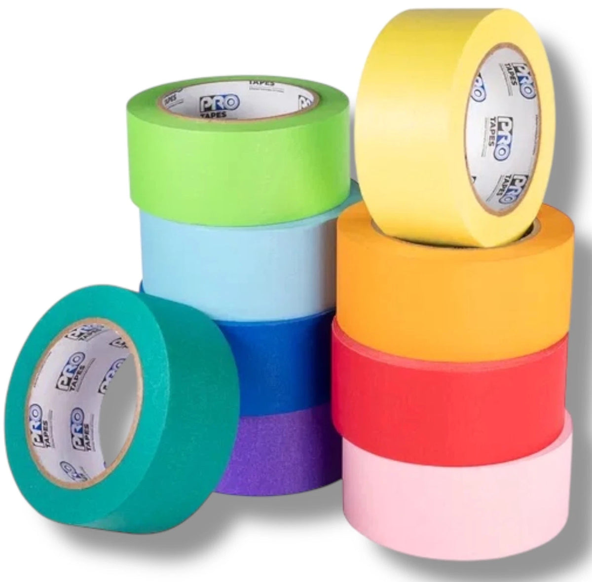 Pro 46 Coloured Paper Tape – 48mm × 55m, 9 Colours – product image 1