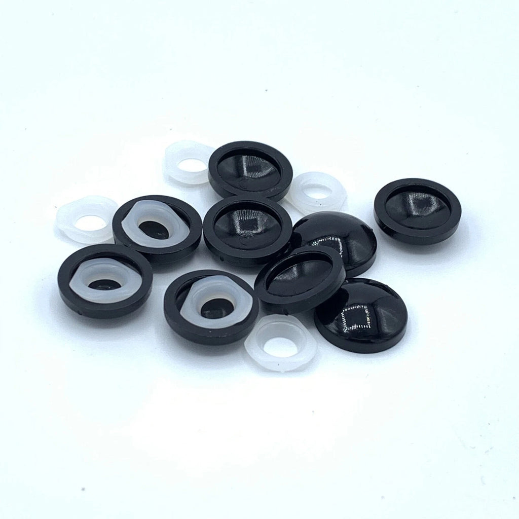 Black Cap Screw Cover 2 Piece Dome Plastic Washer Decorative Furniture Bathroom – product image 3