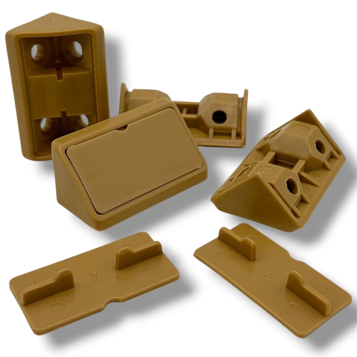 Campervan Corner Connector Blocks with Caps – Beige, 44 × 20mm - image 1