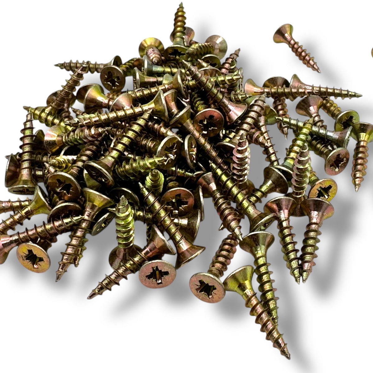 ForgeFix Yellow Zinc Pozi Wood Screws – 3.0 × 17mm – mixed product view