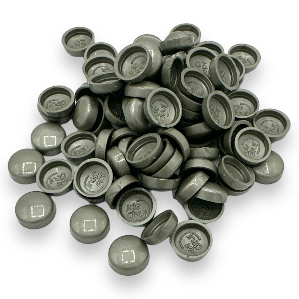 Silver Grey (M) Gloss 6/8g Snap-Caps screw cover caps