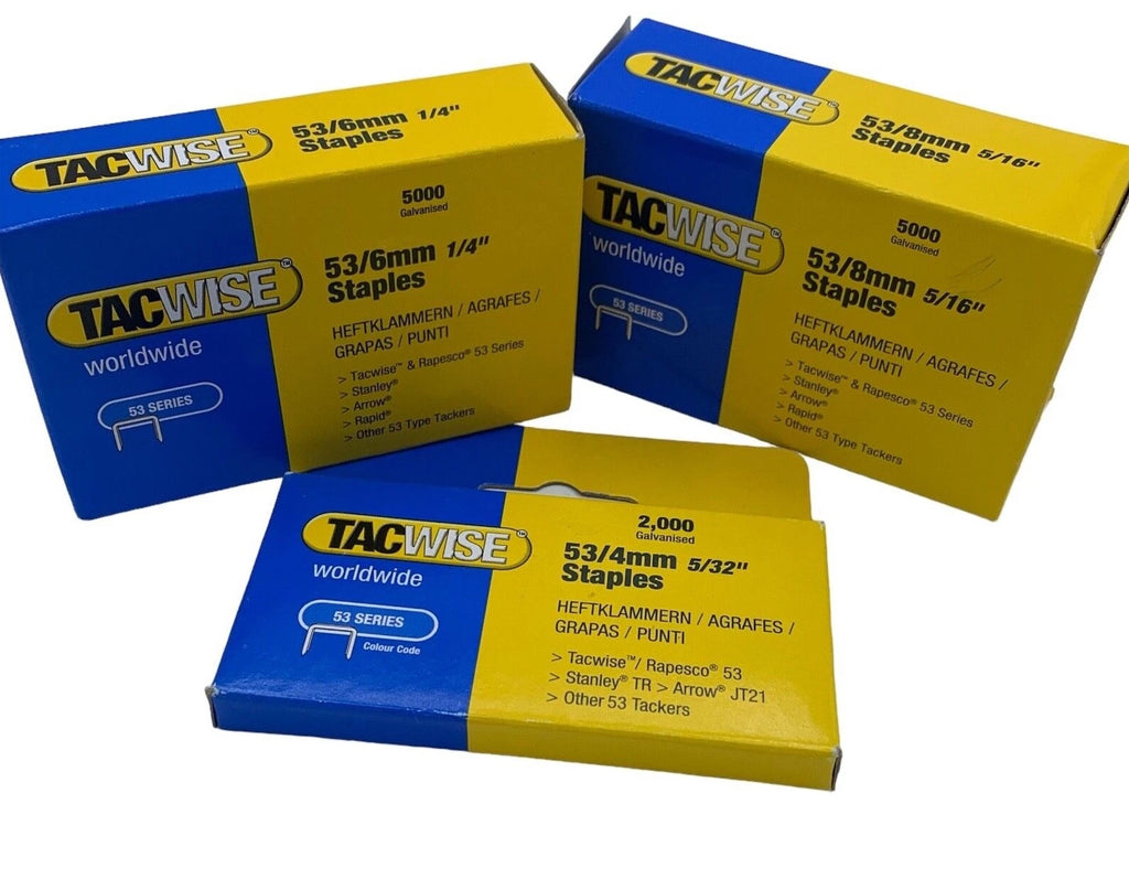 Tacwise Staples 53 Series 4mm 6mm 8mm For Staple Gun Framing Canvas galvanised – product image 1