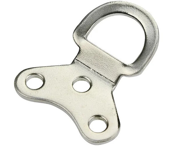 Nickel 3-Hole One-Piece D-Ring Hangers – Screws Optional