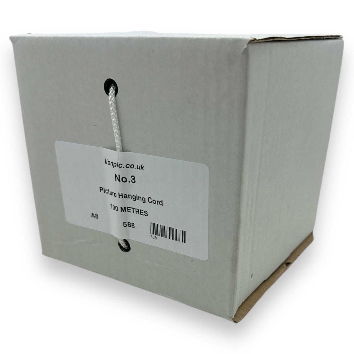 White Low-Stretch Picture Hanging Cord – 100m, No.1–No.5 – product image 10