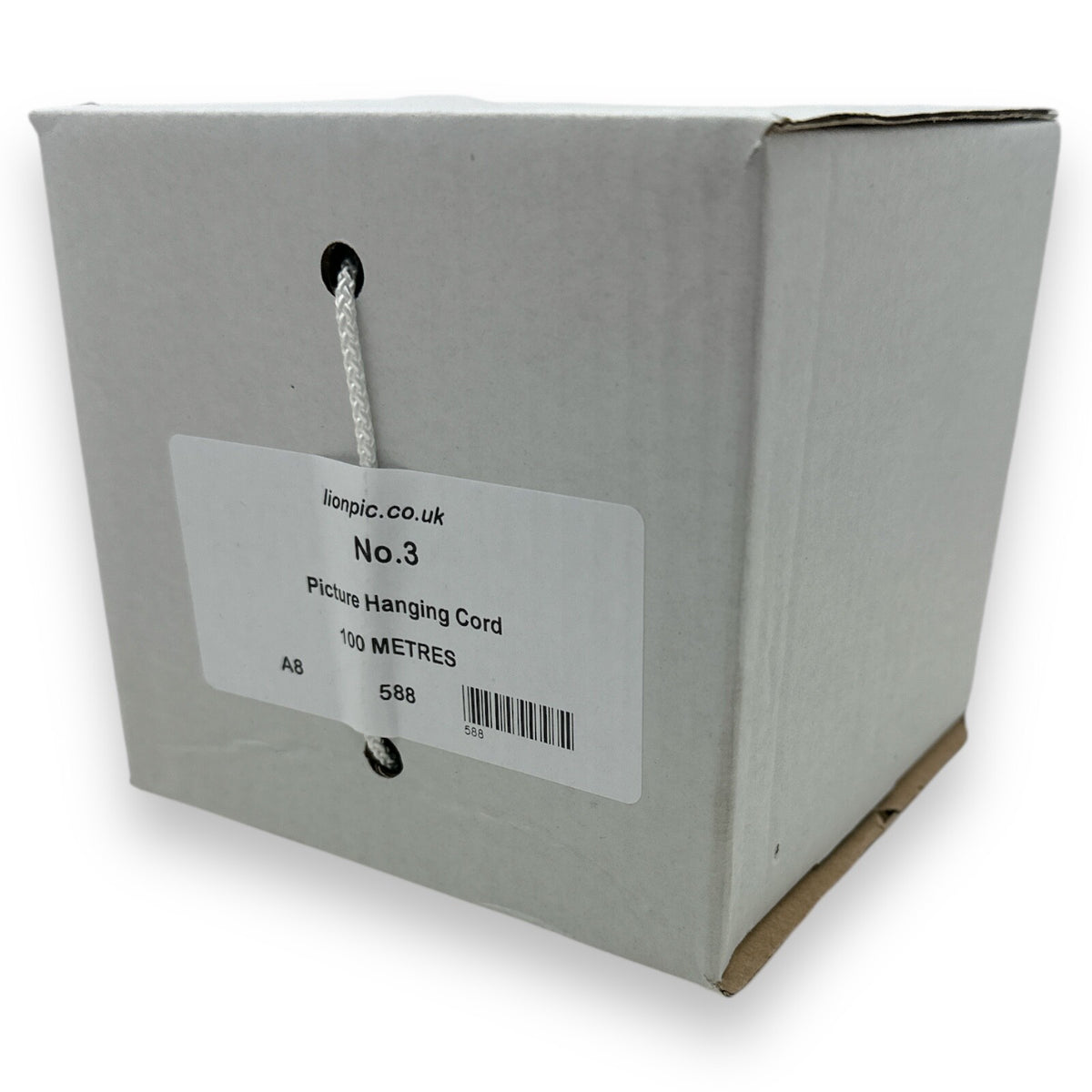White No.3 Picture Hanging Cord – 2.5mm, 100m, 46kg – product image 1