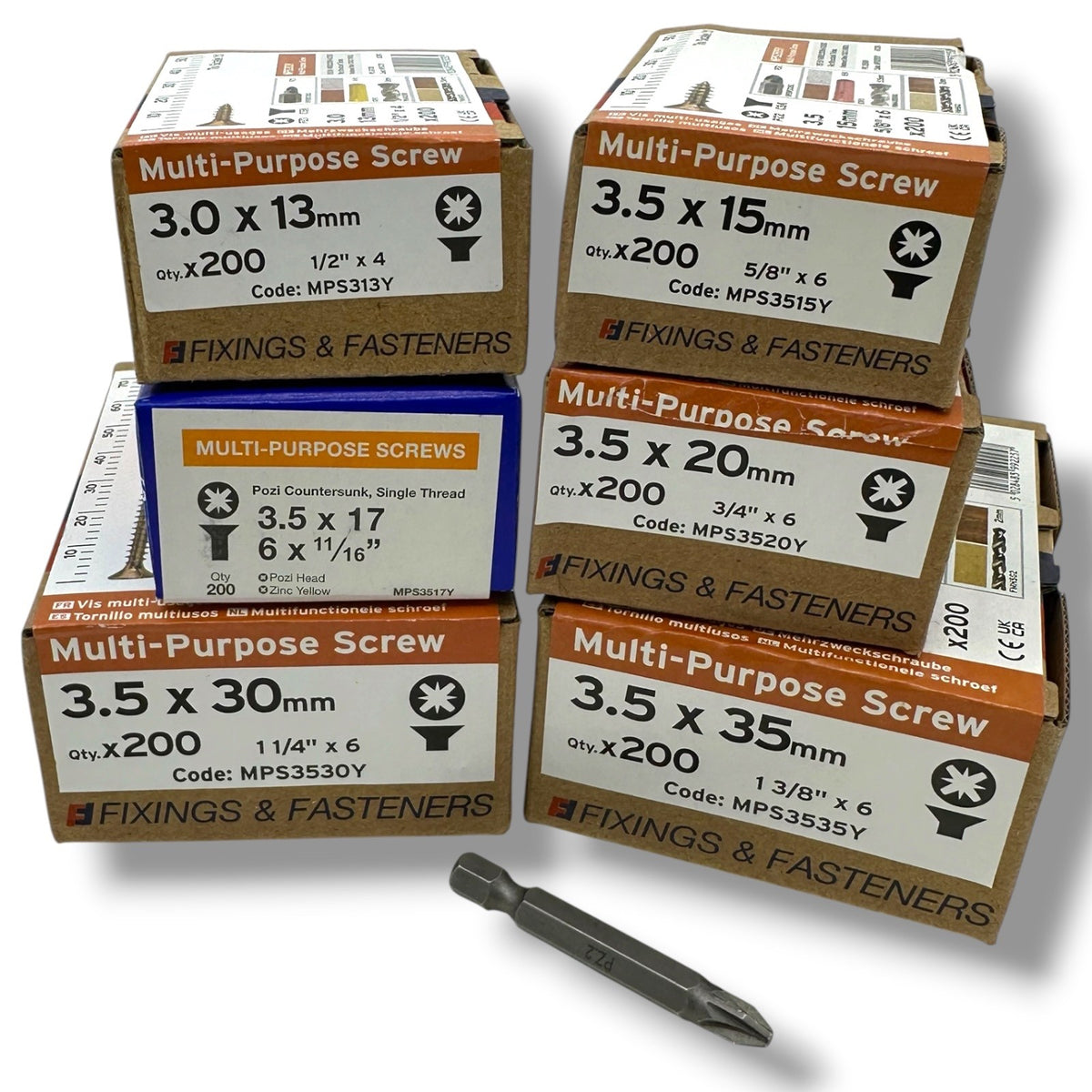 ForgeFix Yellow Zinc Wood Screw Assortment – 1,200 Pieces – assorted screw boxes
