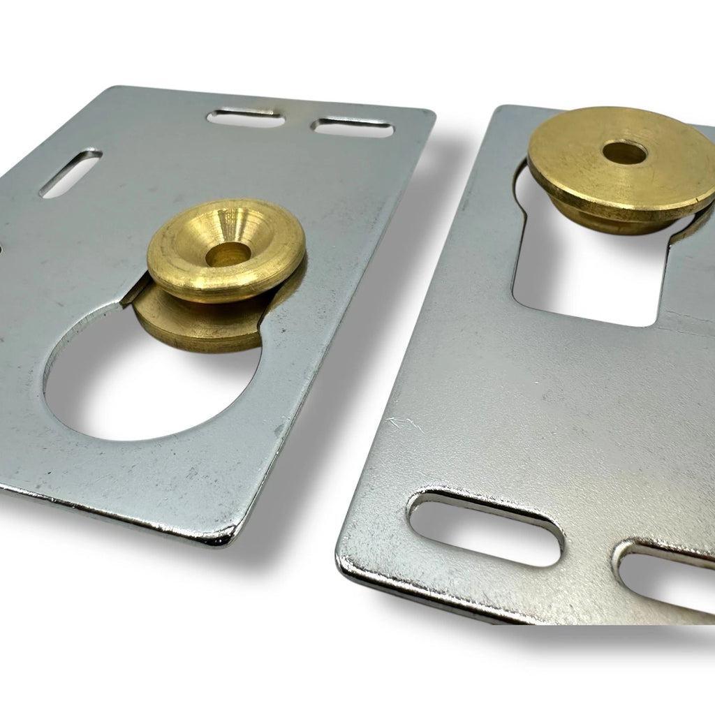 Picture hanging Hanger Frame Nickel Keyhole Plates FLAT + Wall Bezels × 2 Framing – product image 2