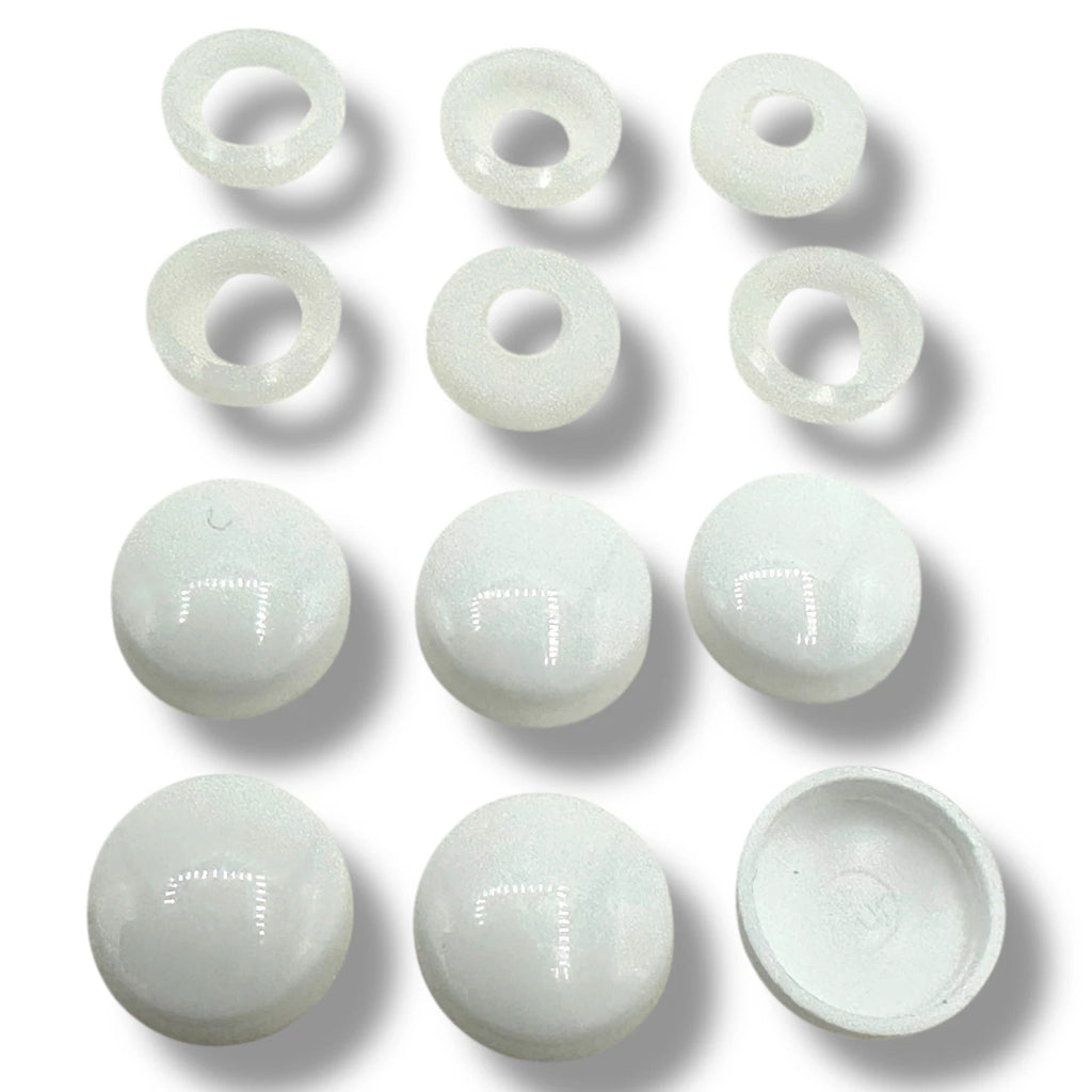 Number Plate Fixings 6pcs Large White 10/12g Gloss Screw Cover Cap Car Van – product image 3