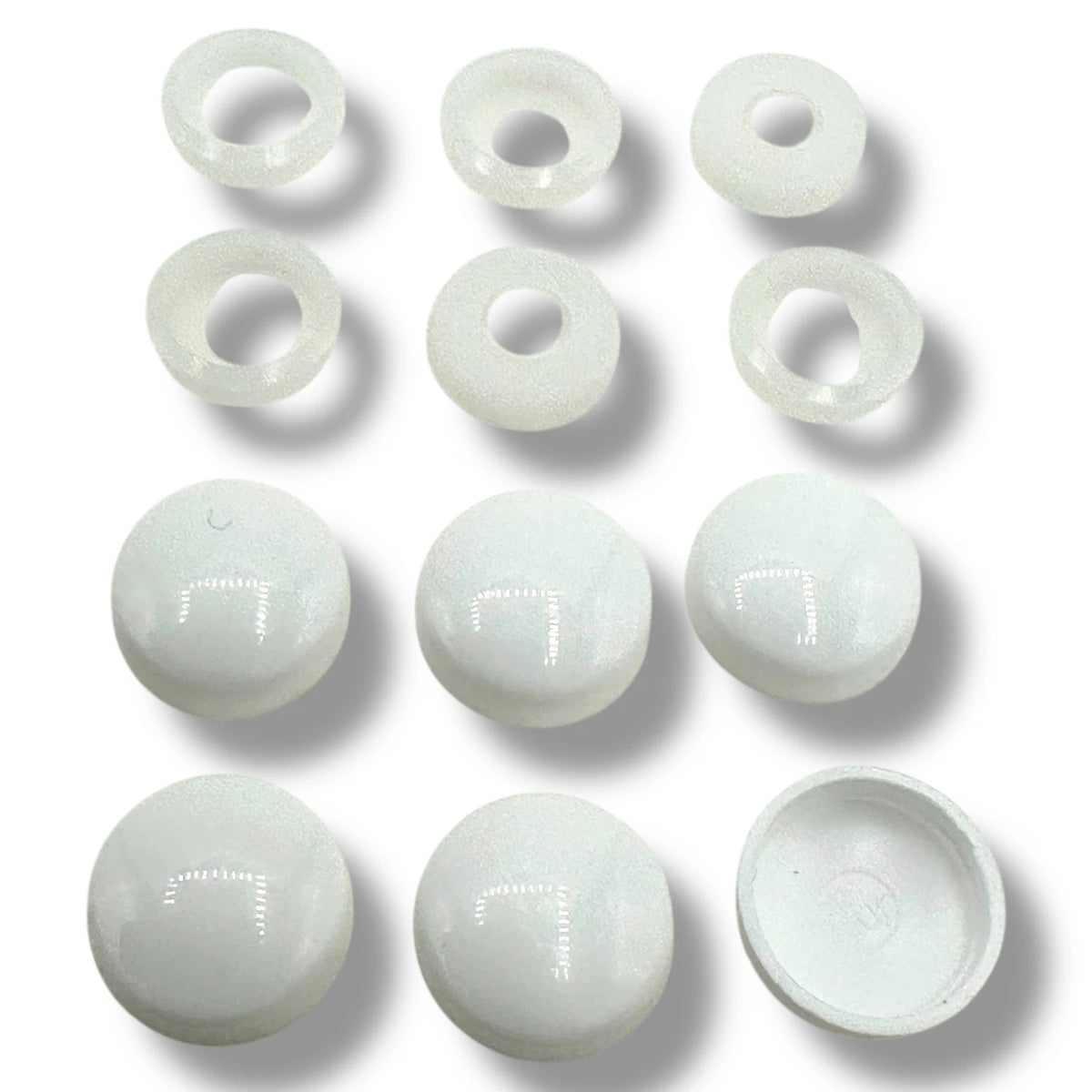 Number Plate Fixings 6pcs Large White 10/12g Gloss Screw Cover Cap Car Van – product image 3