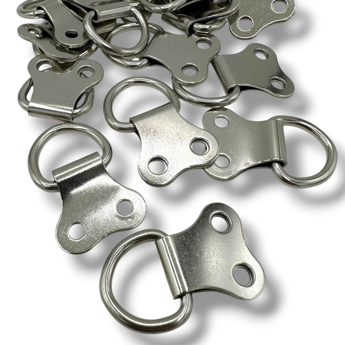 Nickel 2-Hole Heavy-Duty D-Ring Picture Frame Hangers