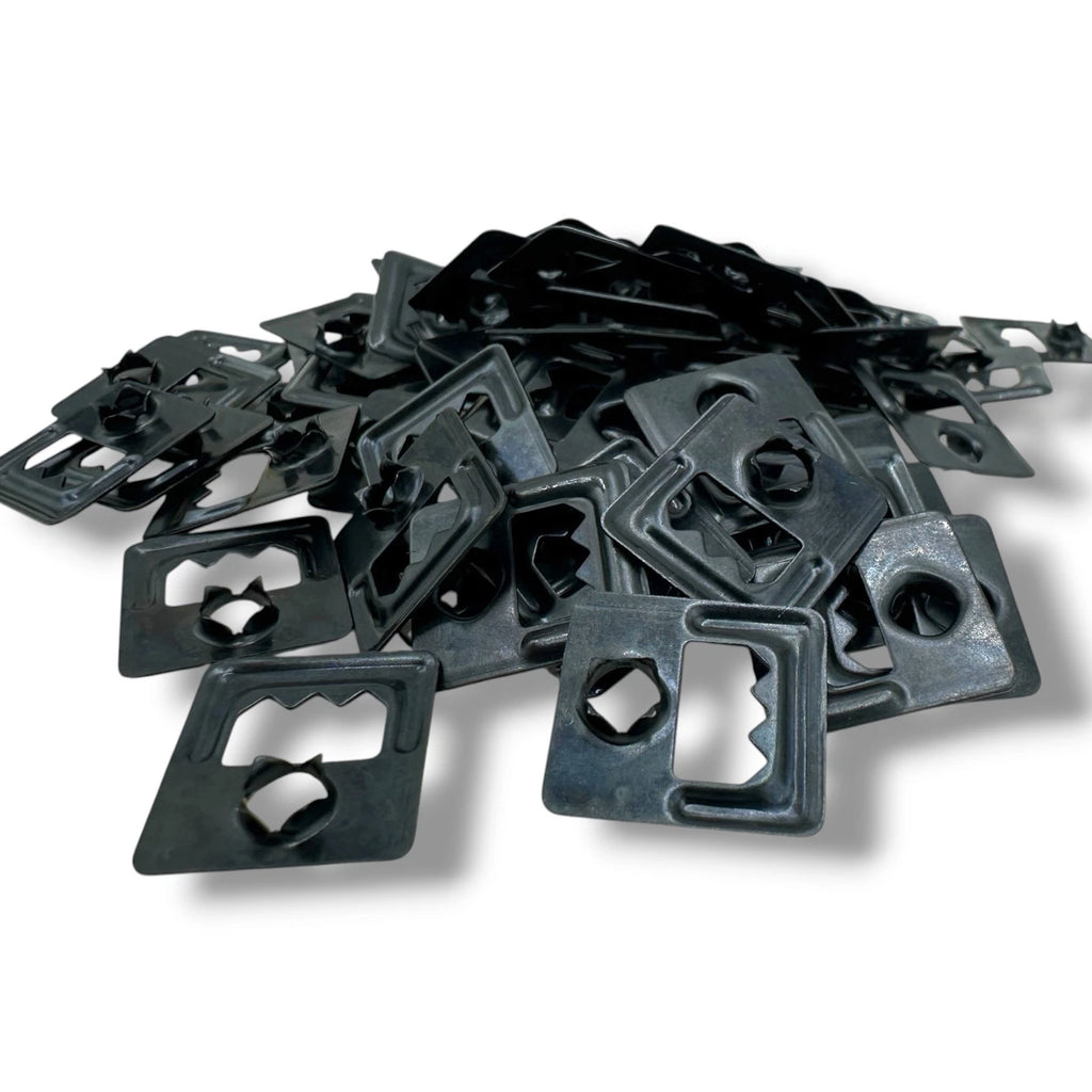 Self Fastening Sawtooth Picture Frame Hangers Black 1 Hole Back Board Clips – product image 2