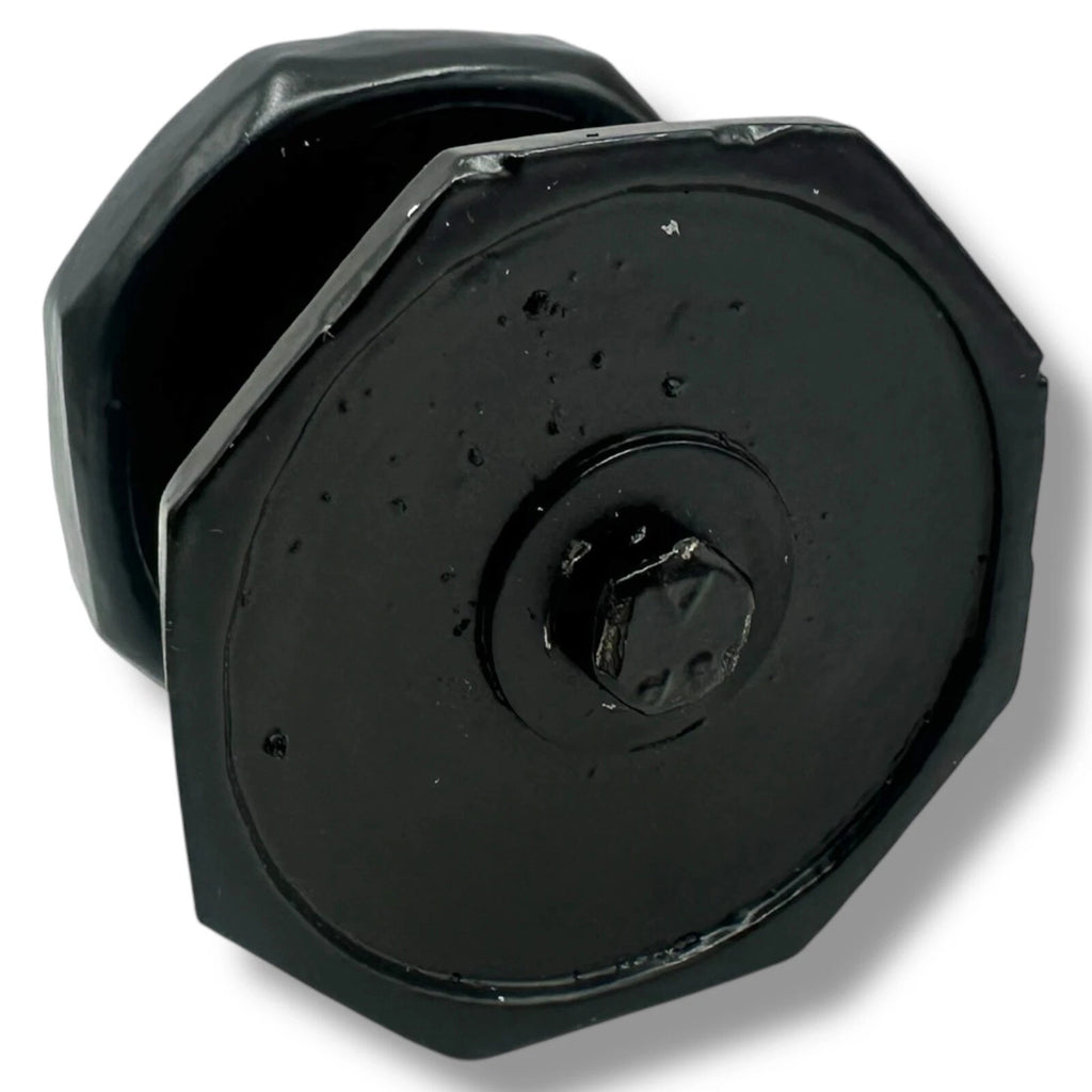 Door KNOB BLACK OCTAGONAL Centre Premium Black Antique CAST IRON Pull rustic – product image 3