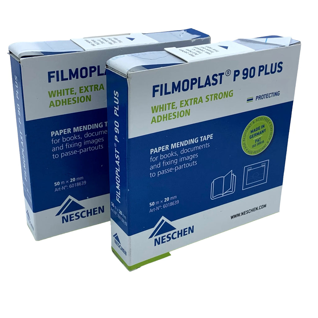 Filmoplast P90 Plus Twin Pack Self-Adhesive 50gsm Paper Hinging Tape 20mm × 50m – product image 1