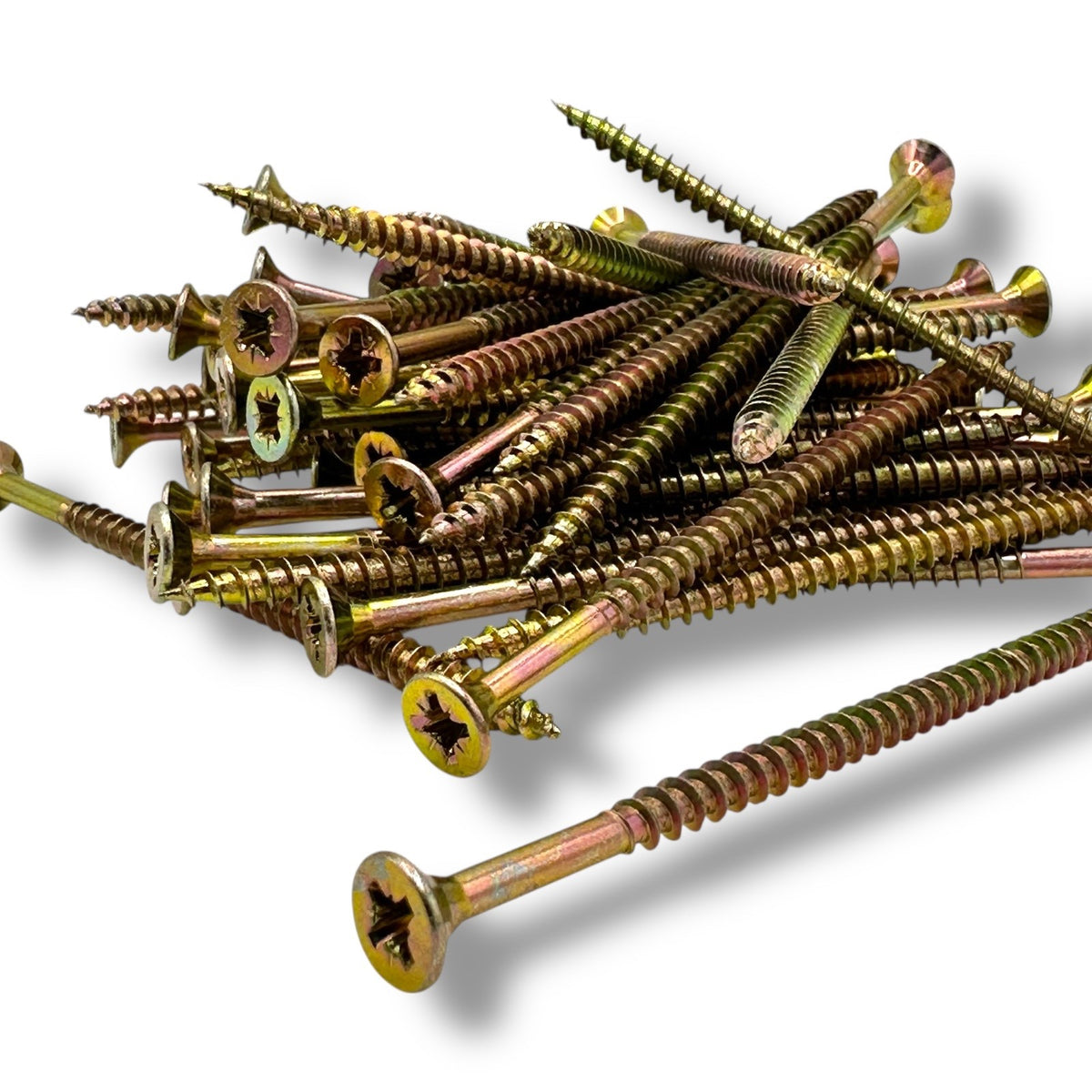ForgeFix Yellow Zinc Pozi Wood Screws – 4.0mm, Multiple Lengths – yellow zinc screws