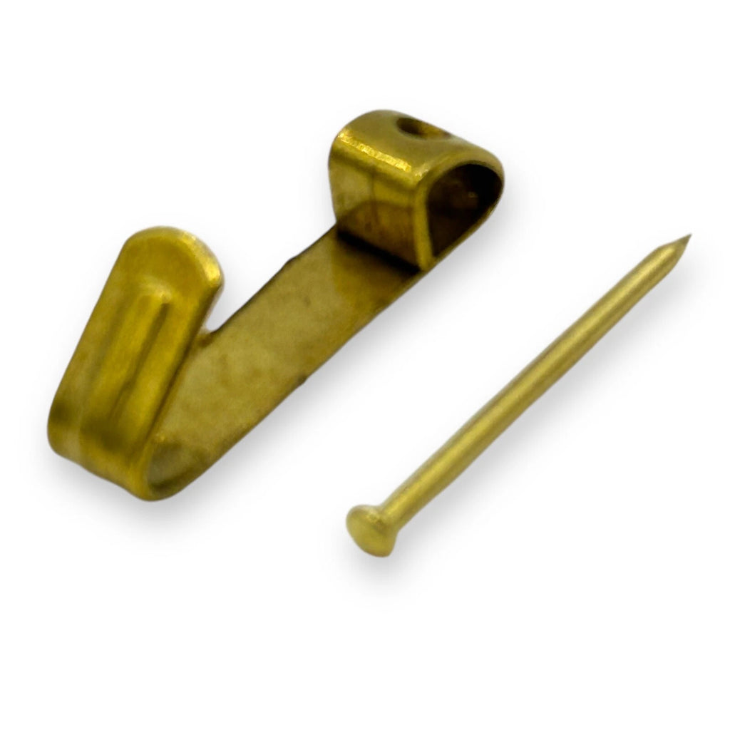 Picture Hooks No.1 50 × Single Brass Plated & Hard Pins Framing Hanging Hanger – product image 2
