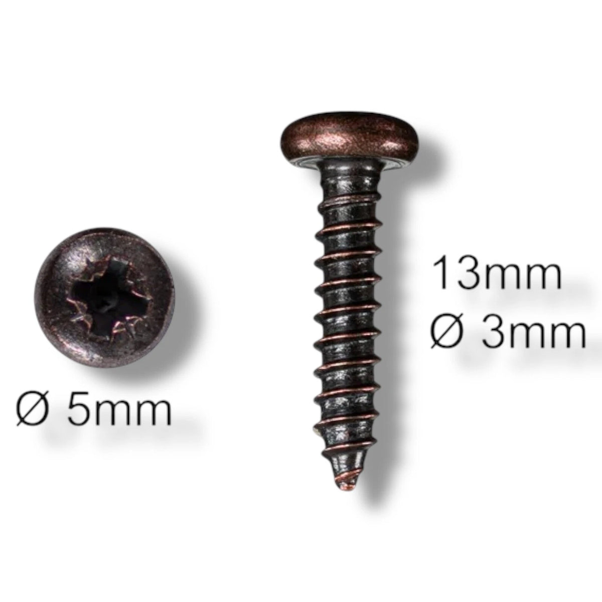 Wood Screws No.4 - 3/8" 3 × 9.5mm / 1/2" 3 × 13mm - Pan Pozi Bronze Picture Framing – product image 2