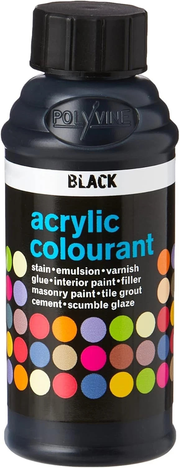 Polyvine Acrylic Colourant 50g Black Vibrant Waterbased Concentrated Pigments – product image 2